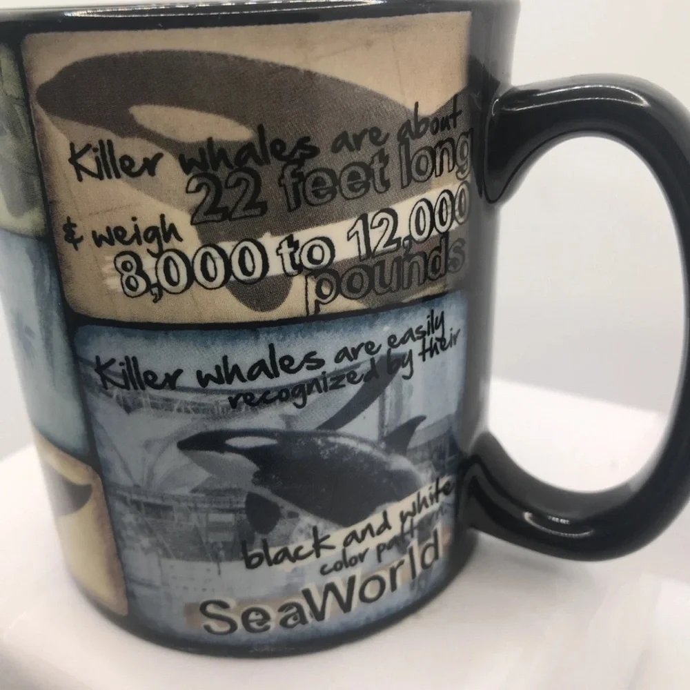 KILLER WHALE COFFEE MUG. SEAWORLD COFFEE TEA CUP Deco  Mug - Picture 5 of 9
